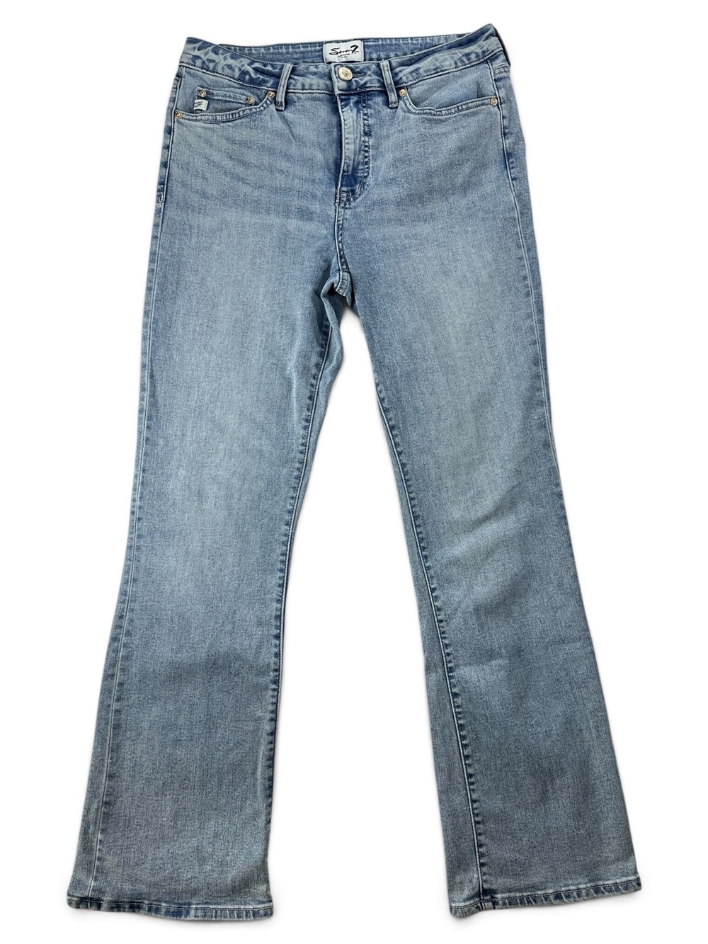Seven7 Light Blue Flare Bootcut Jeans for Women 8
